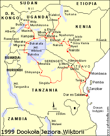 Mapa - Afryka Wschodnia - Kenia, Uganda, Tanzania