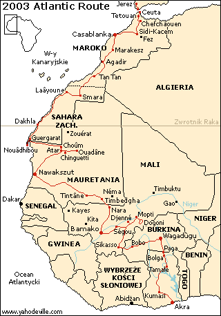 Mapa - Afryka Zachodnia - Mauretania, Mali, Ghana