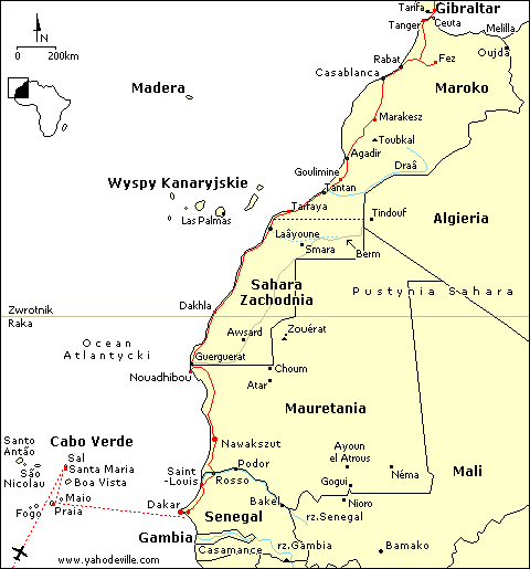 Mapa Afryki Północno-Zachodniej